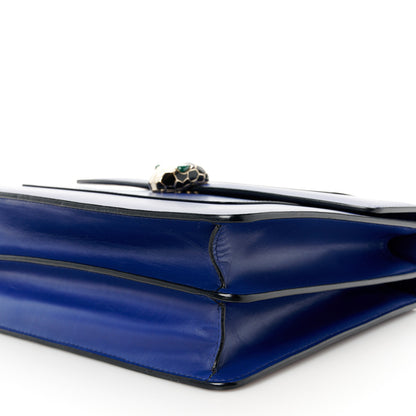 Bulgari Calfskin Large Serpenti Forever Top Handle Blue 13 of 13