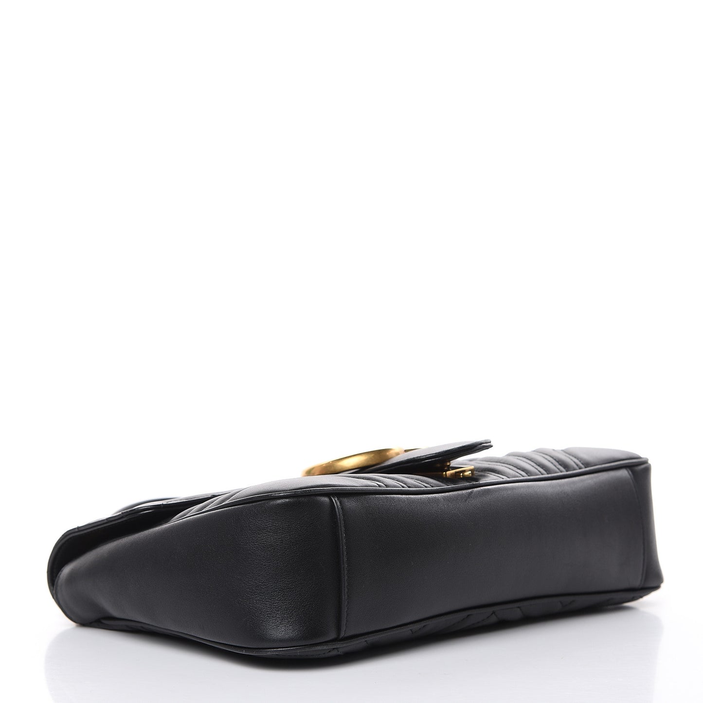 Calfskin Matelasse Medium GG Marmont Shoulder Bag Black