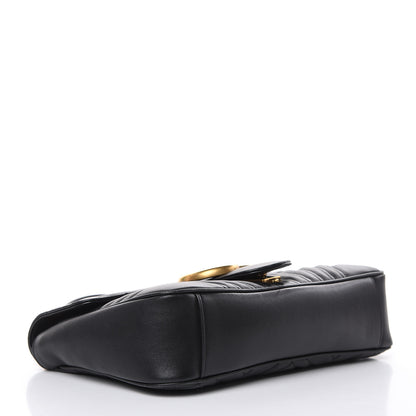 Gucci Calfskin Matelasse Medium GG Marmont Shoulder Bag Black 4 of 17