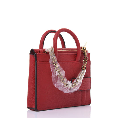 MCM Grained Calfskin Mini Milla Handbag Card Case Ruby Red 3 of 12