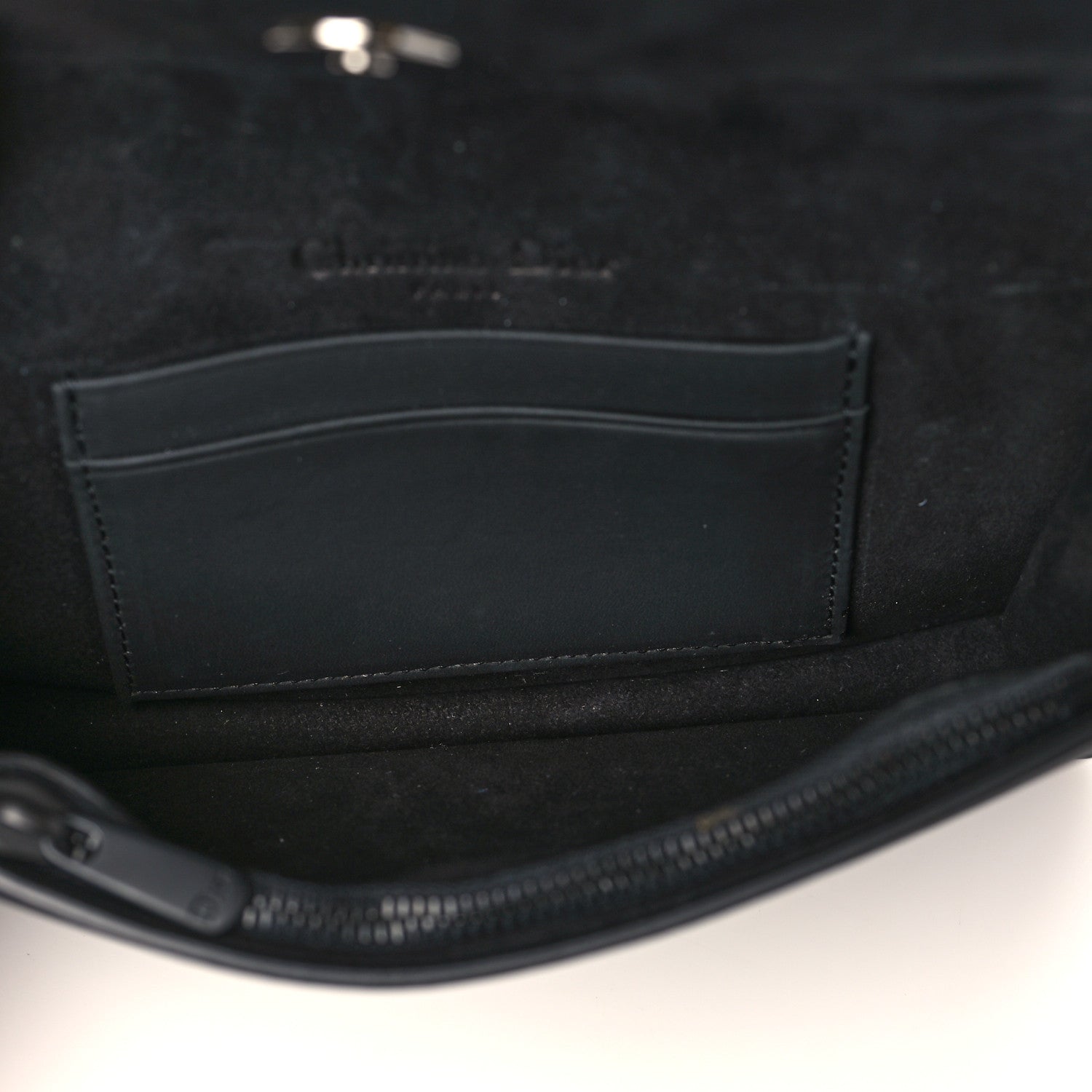 Christian Dior Ultra Matte Calfskin Saddle Belt Clutch Black 4 of 9