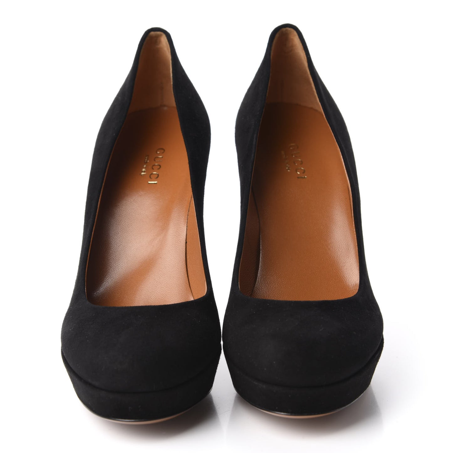 Suede Platform Round Toe Betty Pumps 35.5 Black