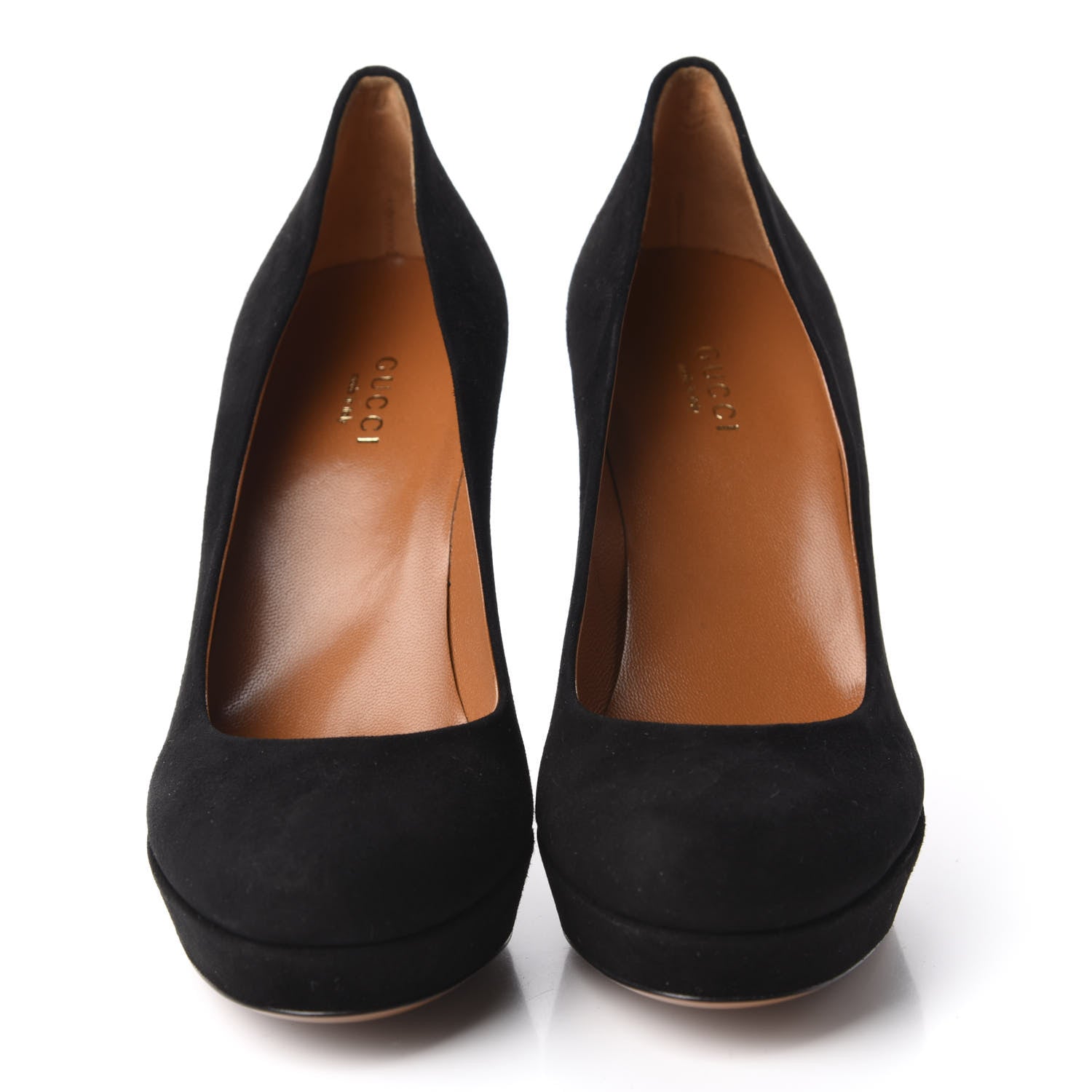 Gucci Suede Platform Round Toe Betty Pumps 35.5 Black 2 of 9