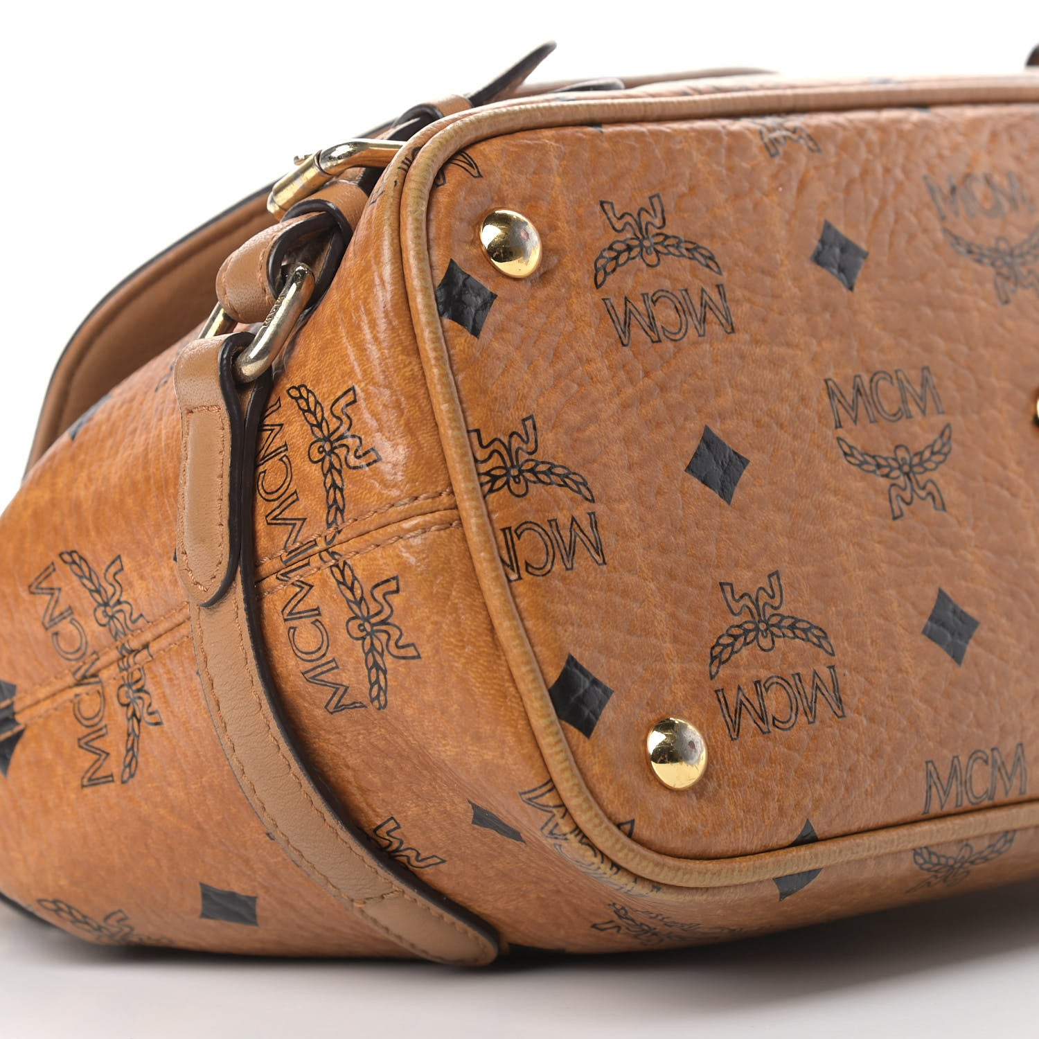 MCM Visetos Crossbody Flap Messenger Cognac 7 of 11