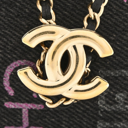 Chanel Denim Quilted Mood Mini Bucket With Chain Black Multicolor 11 of 11