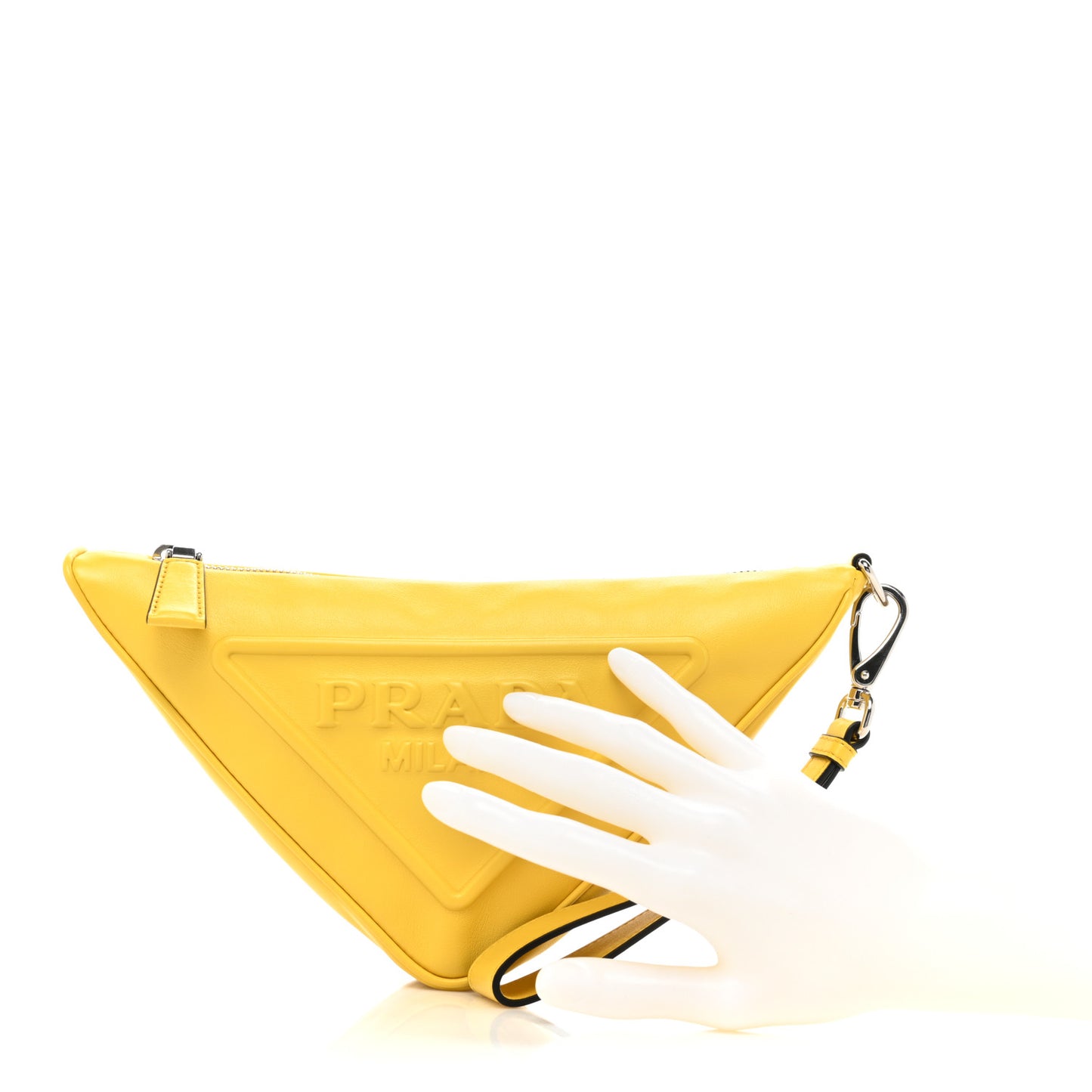 Grace Lux Triangle Logo Embossed Triangle Wristlet Pouch Sole