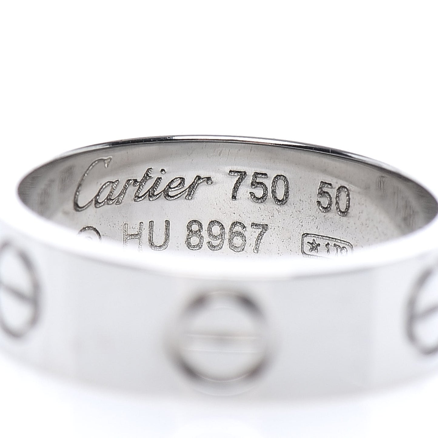 18K White Gold 5.5mm LOVE Ring 50 5.25