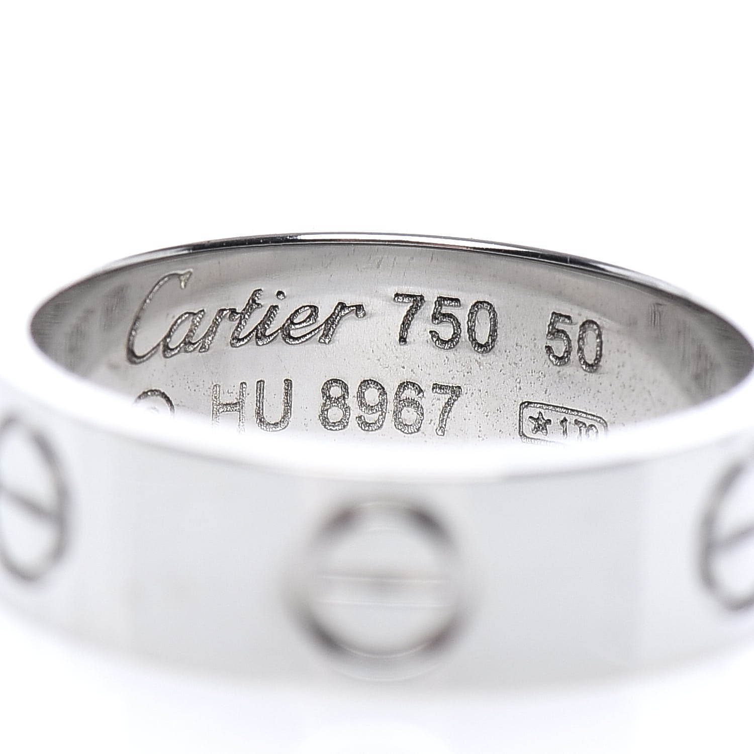 Cartier 18K White Gold 5.5mm LOVE Ring 50 5.25 4 of 5