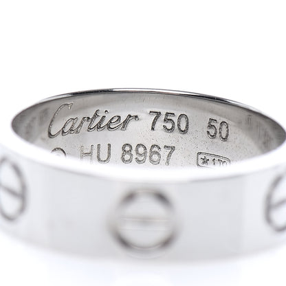 Cartier 18K White Gold 5.5mm LOVE Ring 50 5.25 4 of 5