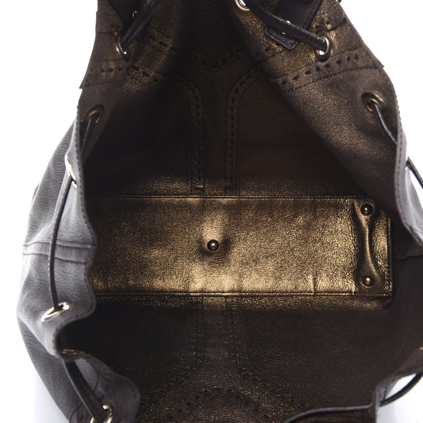 Calfskin Reversible Double Sac Y Tote Gold Brown