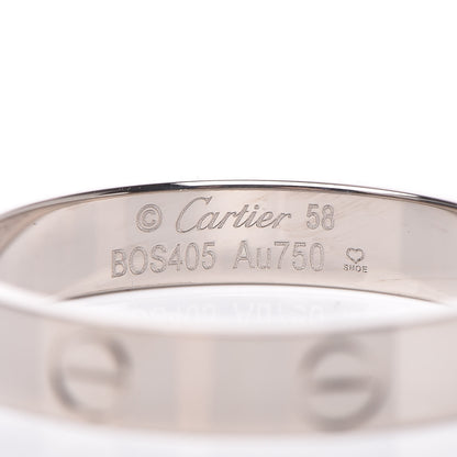 Cartier 18K White Gold 3.5mm LOVE Wedding Band Ring 58 8.25 4 of 6
