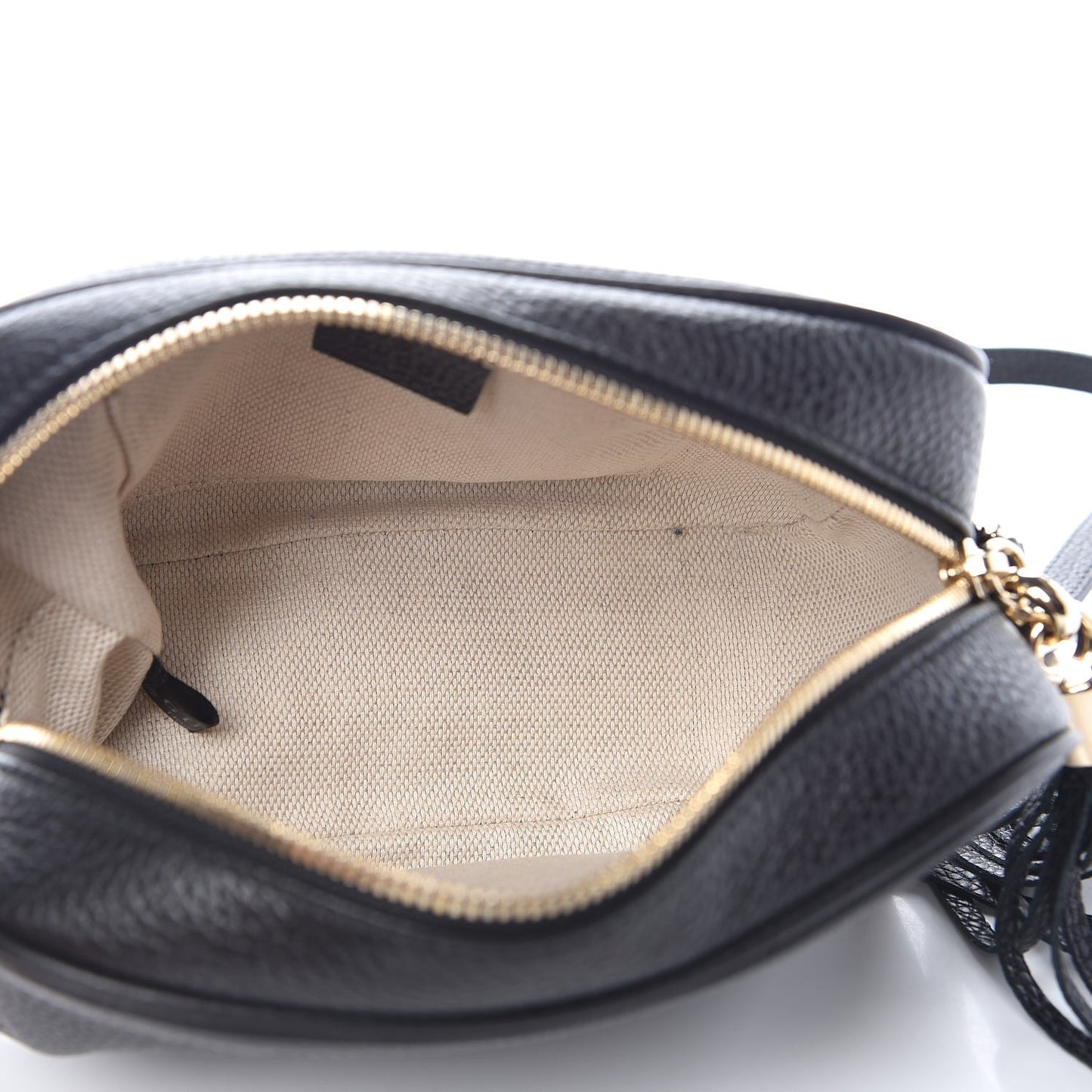 Pebbled Calfskin Small Soho Disco Bag Black