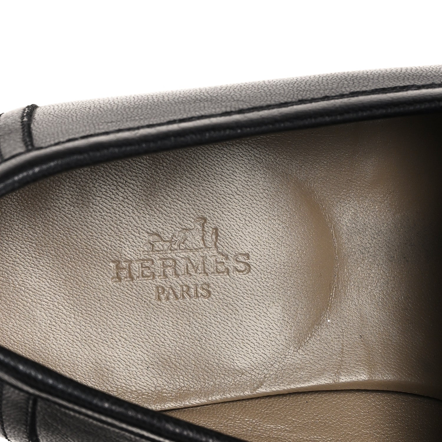 Hermes Goatskin Mens Paris Loafers 41.5 Black 8 of 10