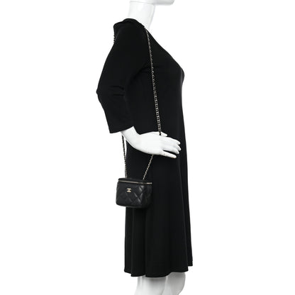 Chanel Caviar Quilted Mini Vanity Case With Chain Black 2 of 11