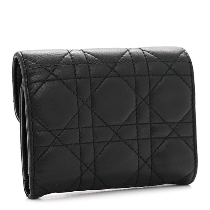 Christian Dior Lambskin Cannage Dioraddict Flap Wallet Black 3 of 9