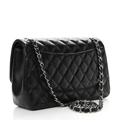 Chanel Lambskin Quilted Jumbo Double Flap Black 3 of 10