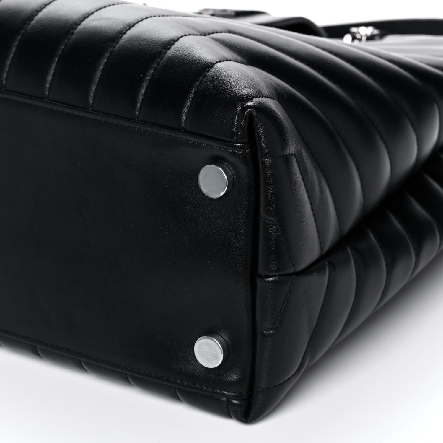 Saint Laurent Calfskin Y Quilted Monogram Large Loulou Shopper Black 11 of 13
