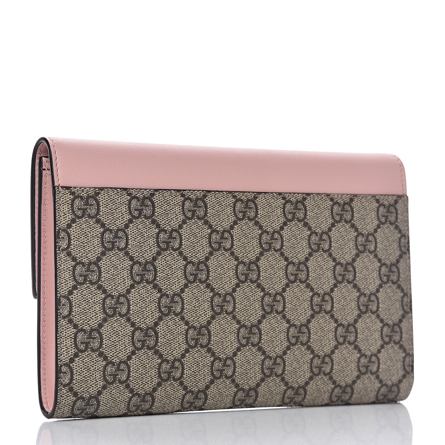 GG Supreme Monogram Calfskin Padlock Clutch Beige Perfect Pink