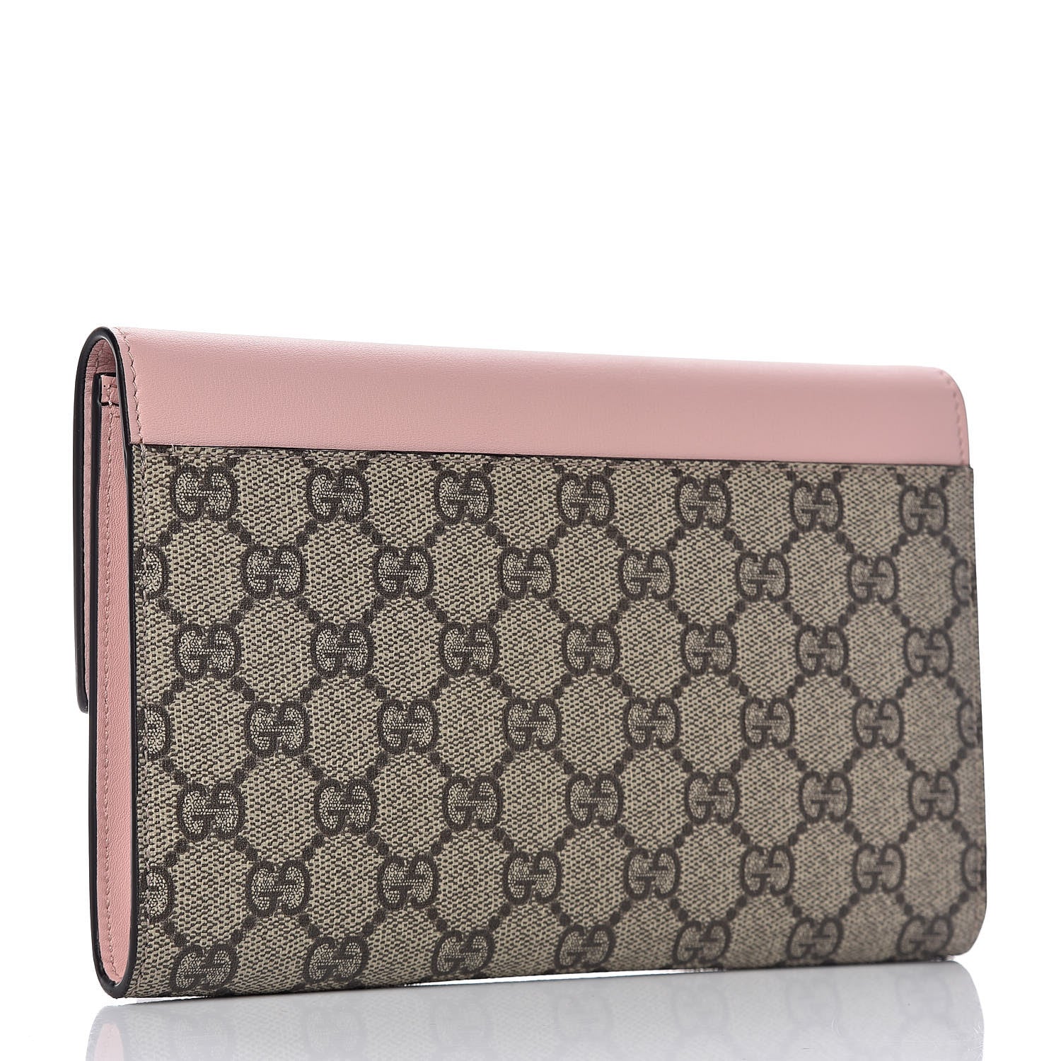 Gucci GG Supreme Monogram Calfskin Padlock Clutch Beige Perfect Pink 3 of 9