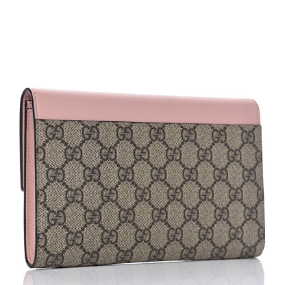 Gucci GG Supreme Monogram Calfskin Padlock Clutch Beige Perfect Pink 3 of 9