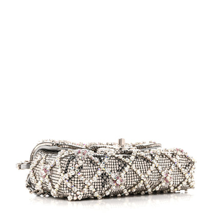 Chanel Chain Mail Crystal Quilted Mini Flap Argent 4 of 11