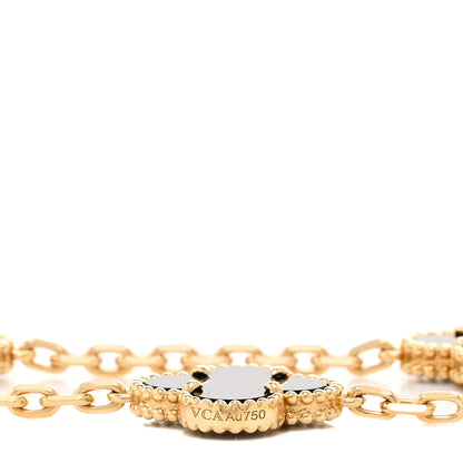 Van Cleef & Arpels 18K Yellow Gold Black Onyx 10 Motifs Vintage Alhambra Necklace 5 of 5