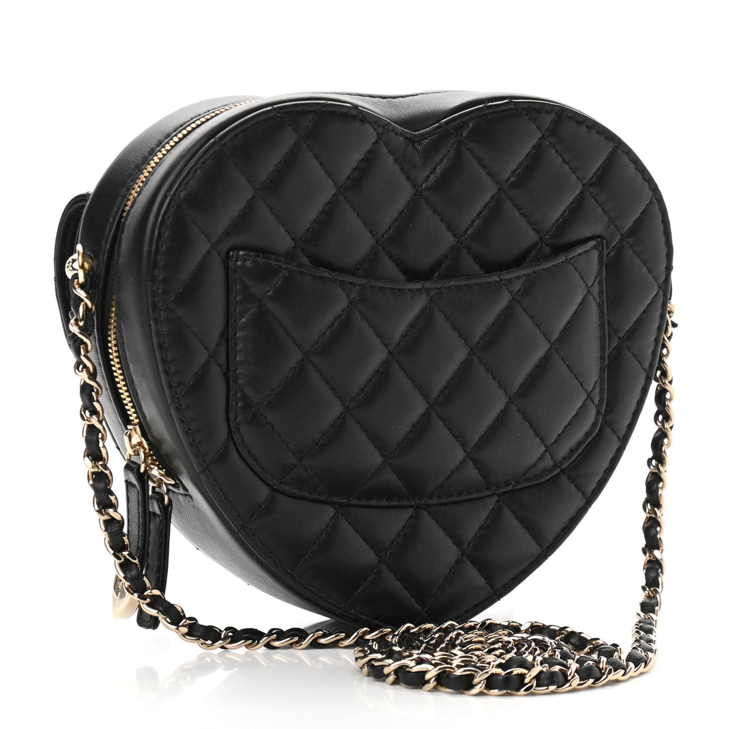 Lambskin Quilted CC In Love Heart Bag Black