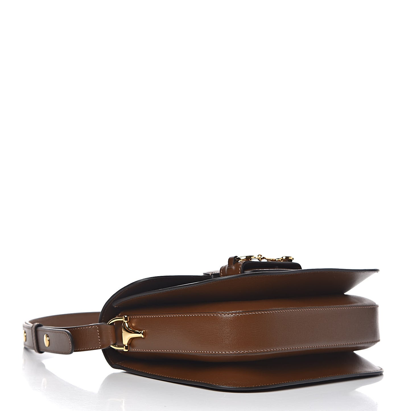 Azalea Calfskin Horsebit 1955 Shoulder Bag Brown Sugar