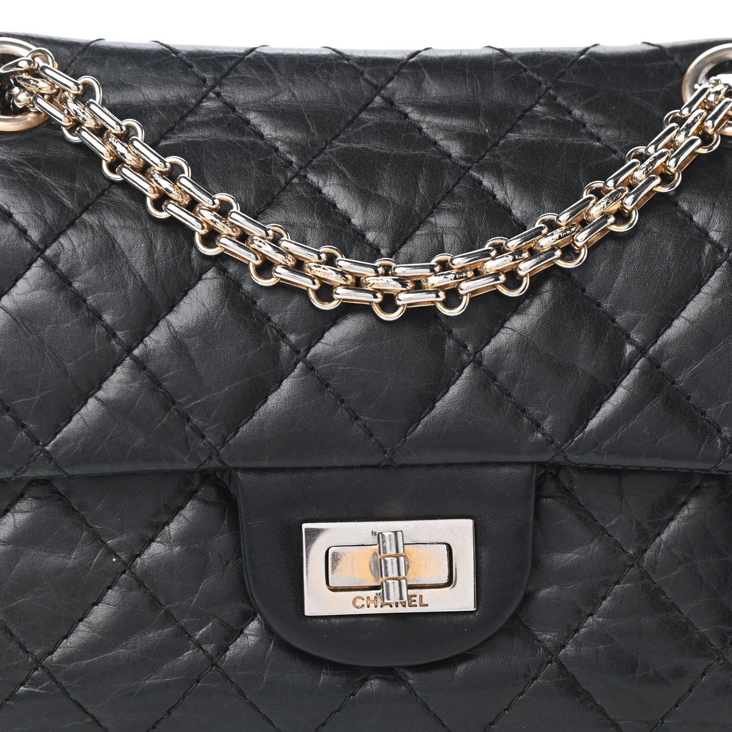 Chanel Aged Calfskin Quilted 2.55 Reissue 224 Flap Black 7 of 9