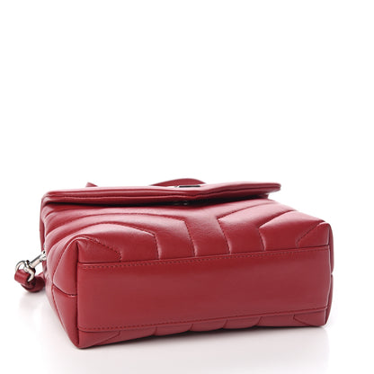 Saint Laurent Calfskin Y Quilted Monogram Toy Loulou Crossbody Bag Red 3 of 10
