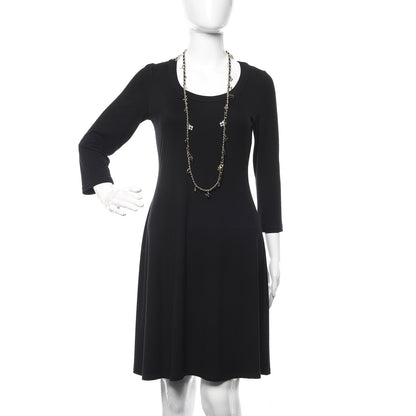 Chanel Glazed Calfskin Crystal Charm Necklace Black Gold 2 of 5