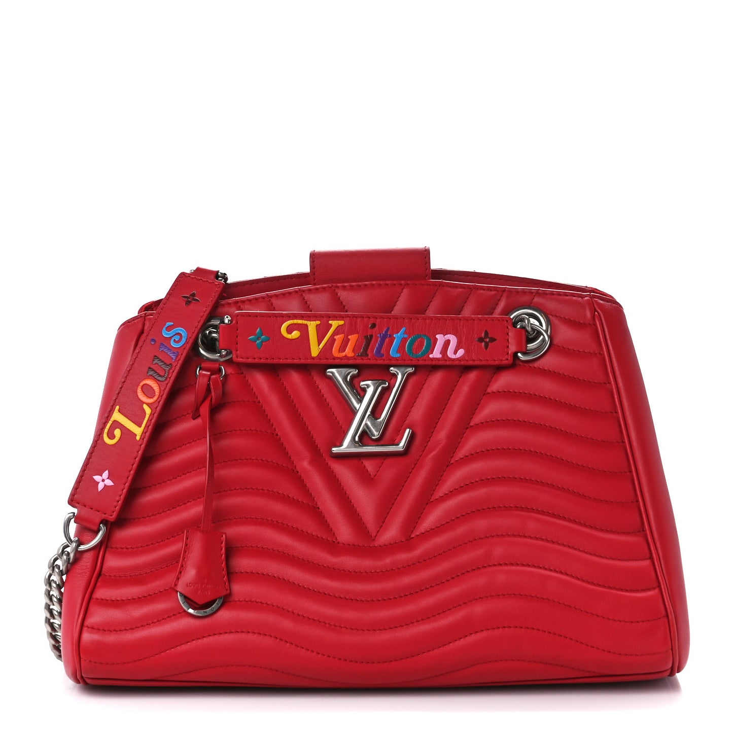 Calfskin New Wave Chain Tote Ecarlate