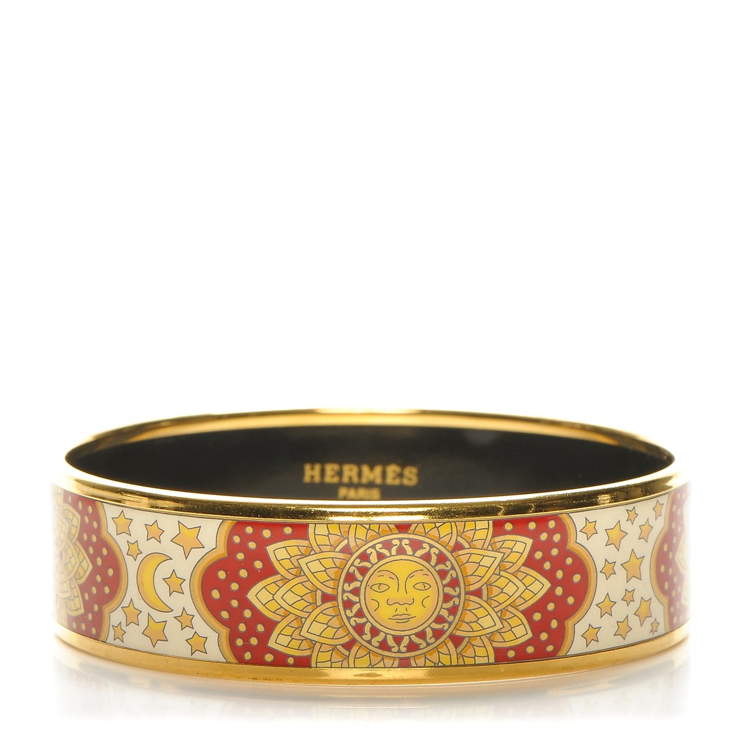 Enamel Printed Wide Sun Moon Stars Bracelet 65