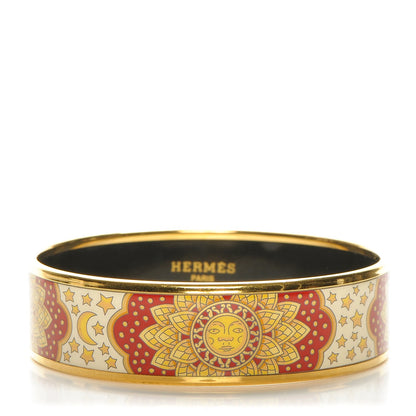 Hermes Enamel Printed Wide Sun Moon Stars Bracelet 65 1 of 5