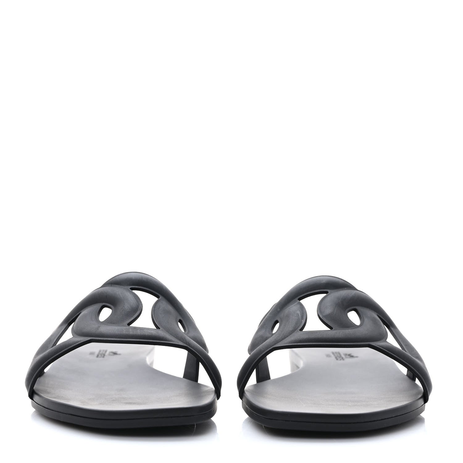 Hermes Rubber Aloha Sandals 36 Black 2 of 8