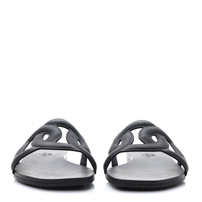 Hermes Rubber Aloha Sandals 36 Black 2 of 8