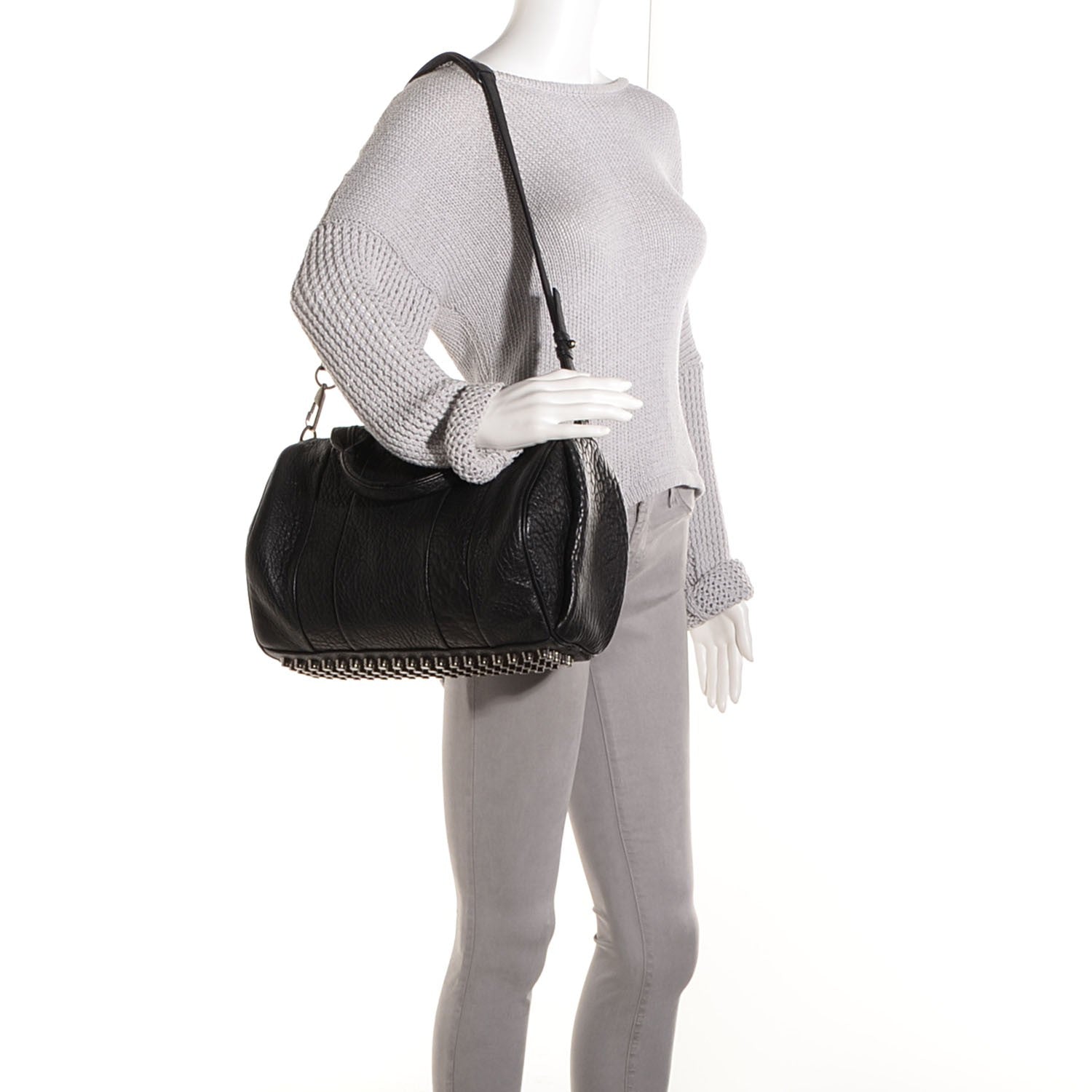 Alexander Wang Pebbled Lambskin Rocco Black Nickel Hardware 2 of 7