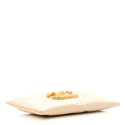 Chanel Lambskin Quilted Chanel 19 Card Holder Light Beige 4 of 9