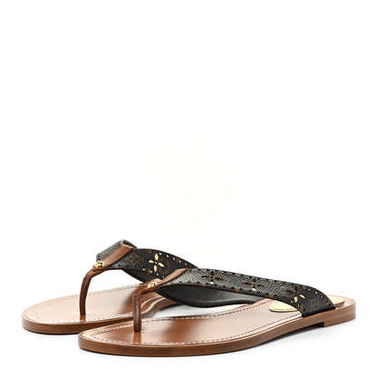 Louis Vuitton Monogram Sunny Flat Thong Sandals 37 Brown 3 of 12