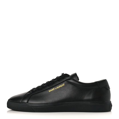 Saint Laurent Calfskin Andy Low Top Sneakers 40 Black 1 of 8