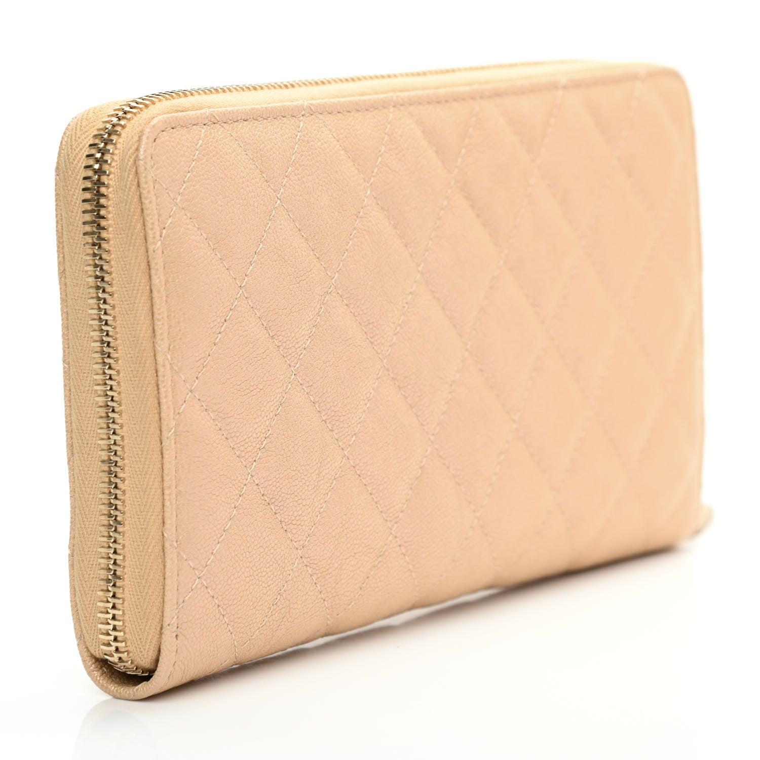Chanel Iridescent Caviar Quilted Large Zip Around Organizer Wallet Beige 3 of 8