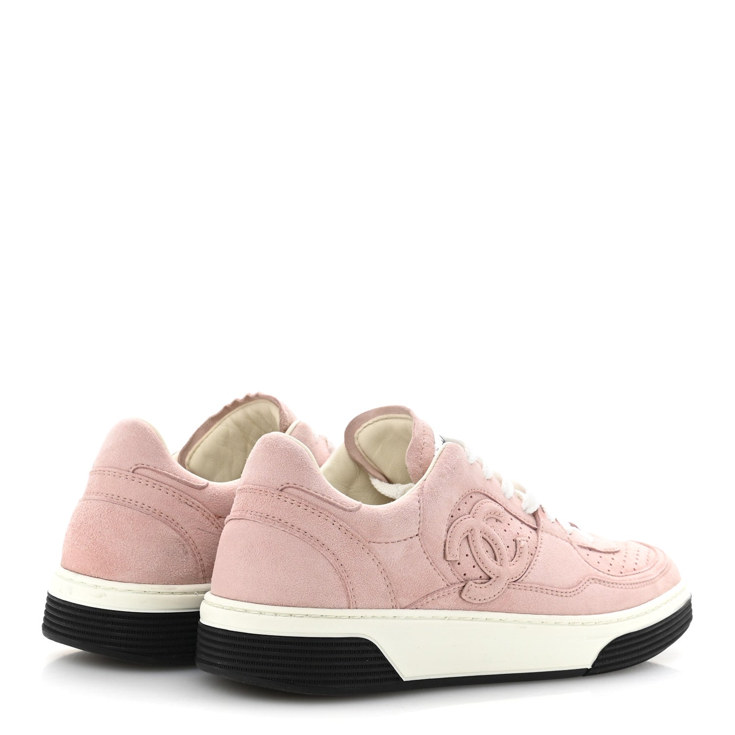 Chanel Suede Womens CC Sneakers 38 Light Pink 5 of 11