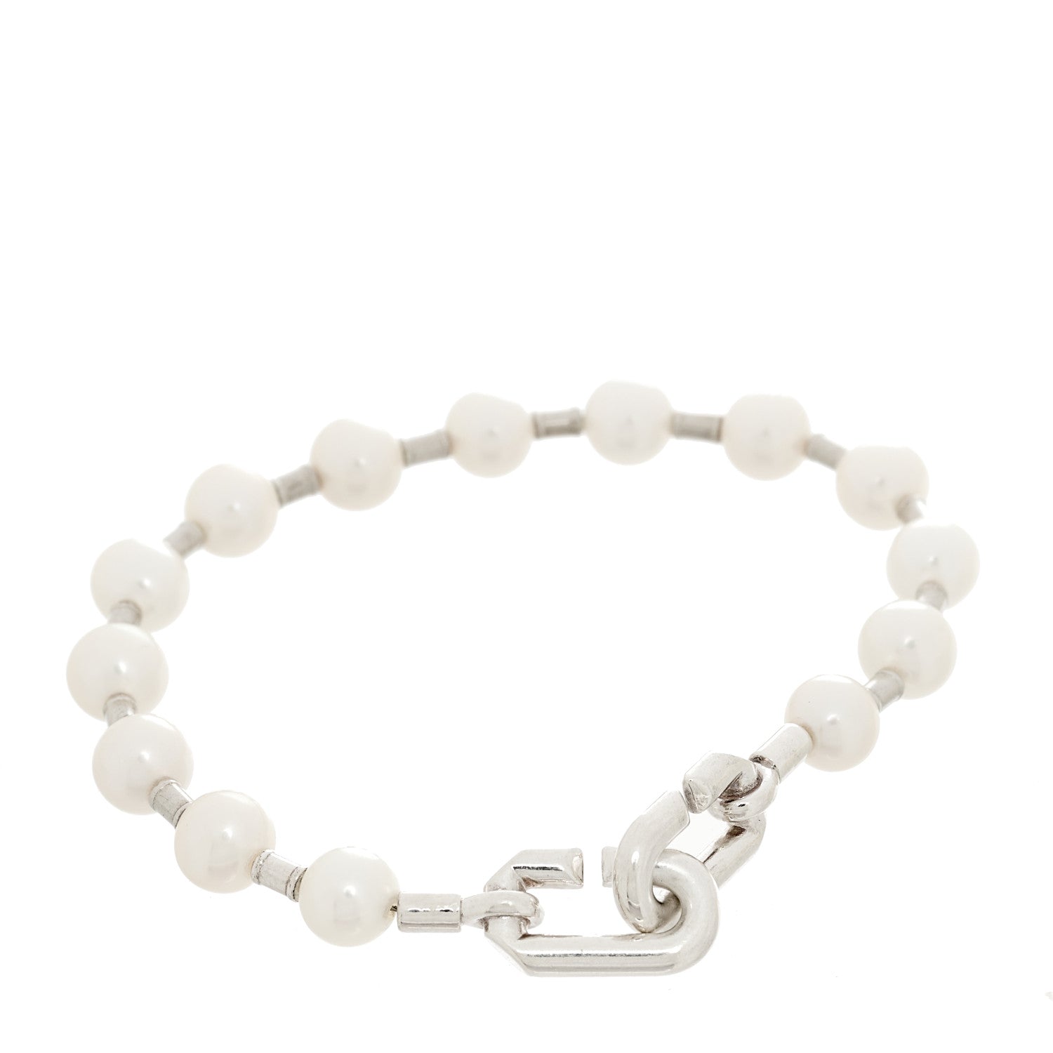 Tiffany Sterling Silver Freshwater Cultured Pearl 7-8mm HardWear Bracelet 1 of 3