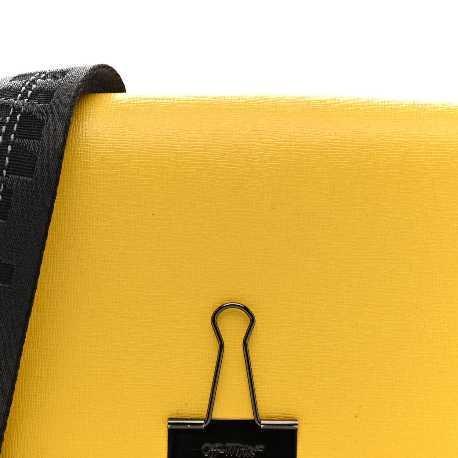 Off-White Calfskin Mini Binder Clip Bag Yellow 8 of 15