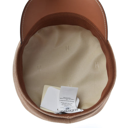 Hermes Cotton Silk Swift Clou de Selle Vauban Cap 57 Marron Alezan Gold 7 of 8