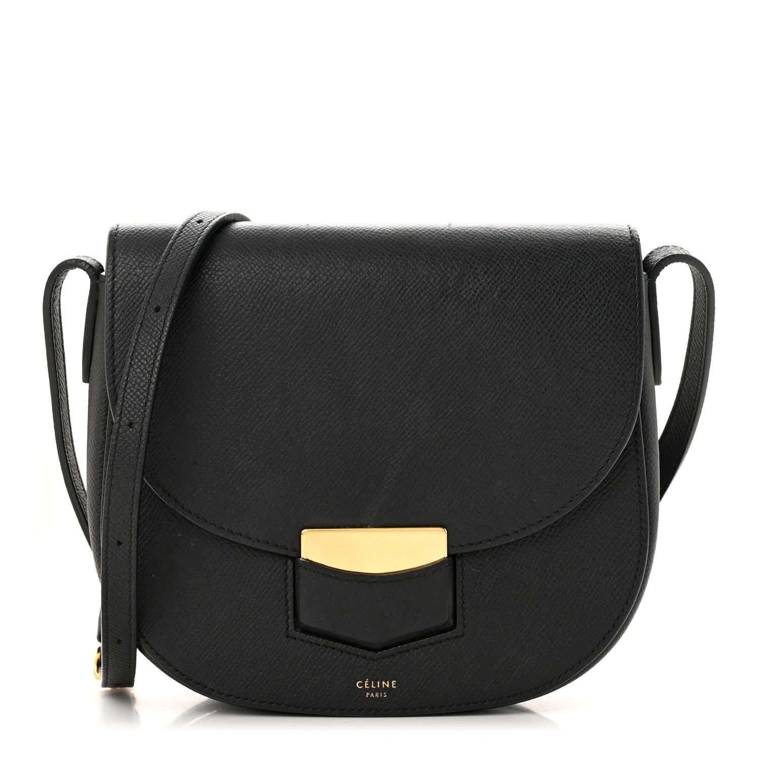Celine Grained Calfskin Small Trotteur Black 1 of 16