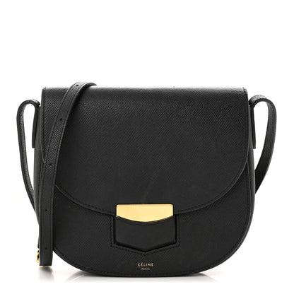 Celine Grained Calfskin Small Trotteur Black 1 of 16