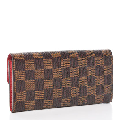Louis Vuitton Damier Ebene Emilie Wallet Red 3 of 10