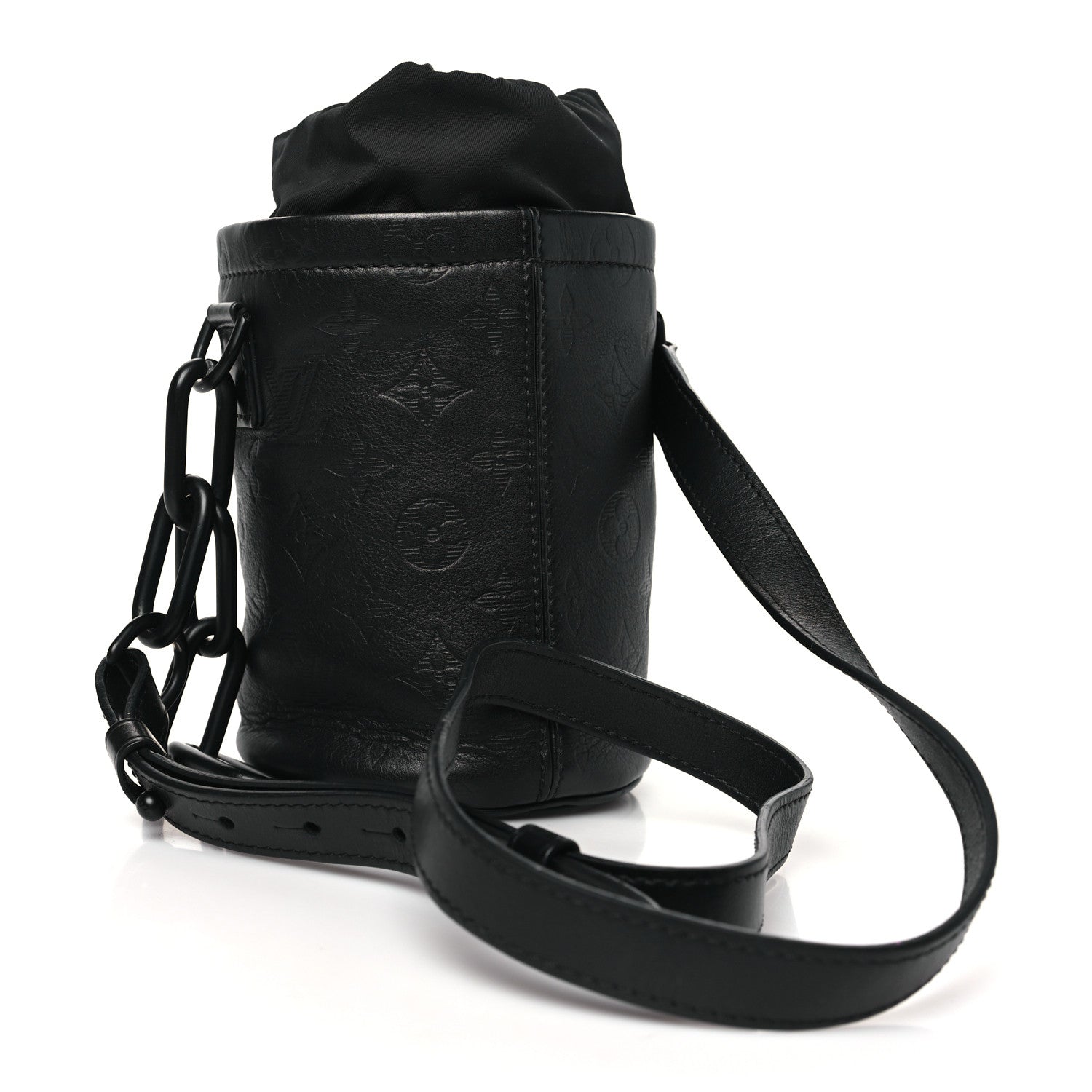 Louis Vuitton Shadow Monogram Chalk Nano Bag Black 3 of 9