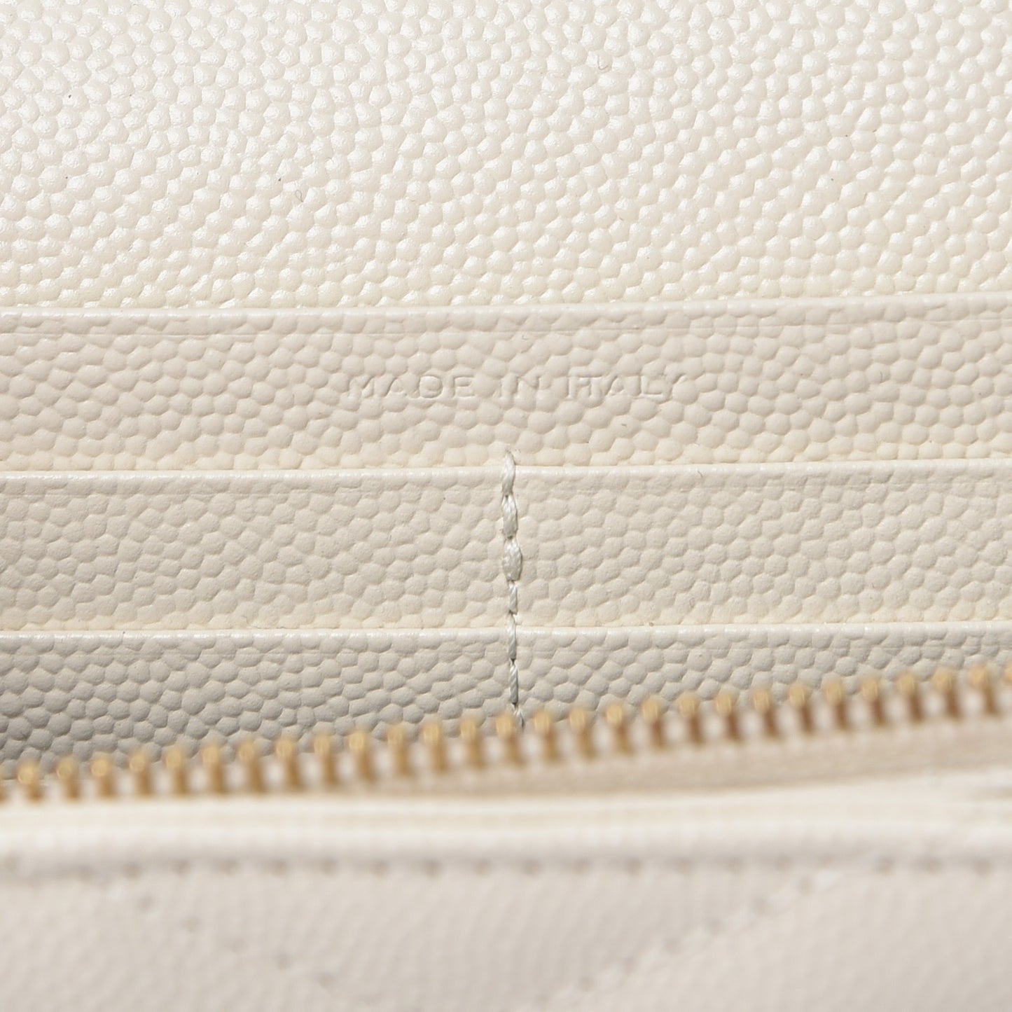Grain De Poudre Matelasse Chevron Monogram Chain Wallet White